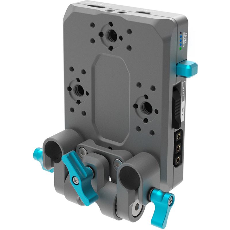 Kondor Blue V-Mount Pro Battery Plate with Swiveling Rod Block